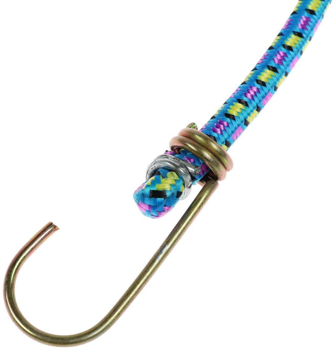 Резинка крепления TORSO 60 см, d 8 мм, металлические крючки, микс, набор 2 шт