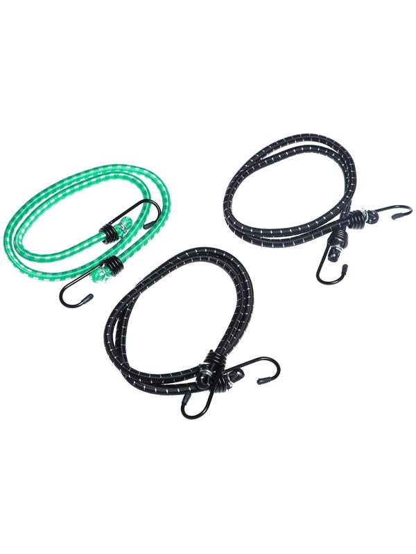 Резинка крепления TORSO  80 см, d 8 мм, металлические крючки, микс, набор 3 шт