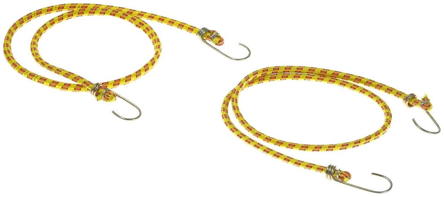 Резинка крепления TORSO 100 см, d 8 мм, металлические крючки, микс, набор 2 шт