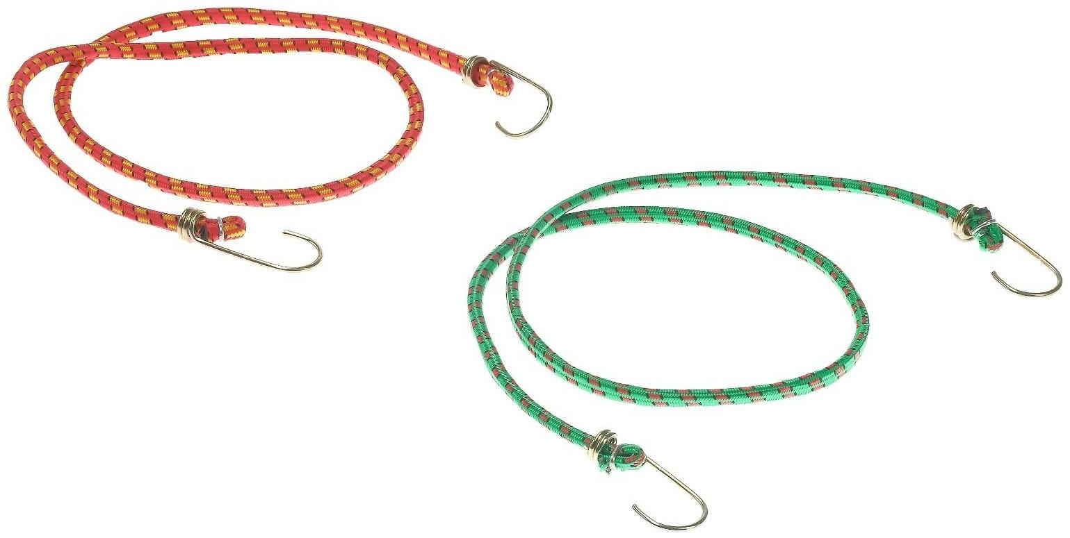 Резинка крепления TORSO 100 см, d 8 мм, металлические крючки, микс, набор 2 шт