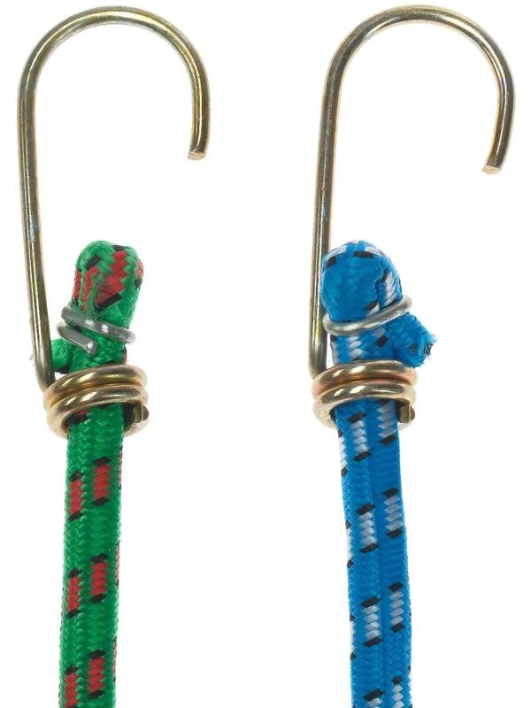 Резинка крепления TORSO 100 см, d 8 мм, металлические крючки, микс, набор 2 шт