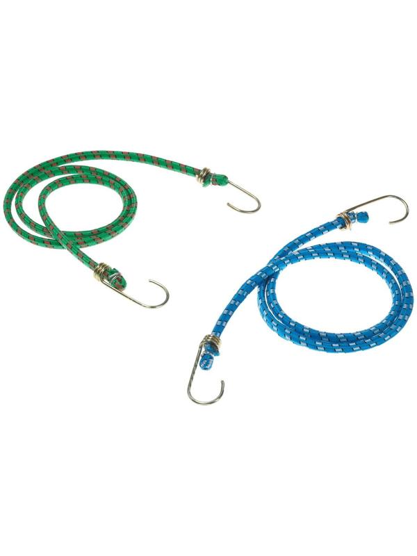 Резинка крепления TORSO 100 см, d 8 мм, металлические крючки, микс, набор 2 шт