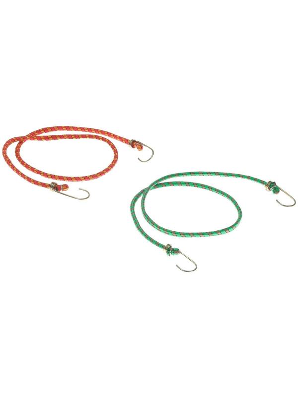 Резинка крепления TORSO 100 см, d 8 мм, металлические крючки, микс, набор 2 шт