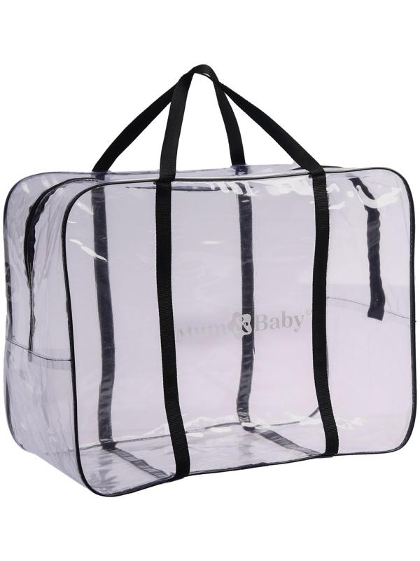 Сумка в роддом с карманом, цвет василёк