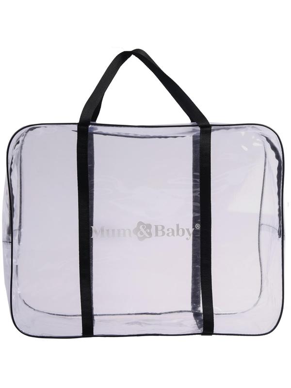 Сумка в роддом с карманом, цвет василёк