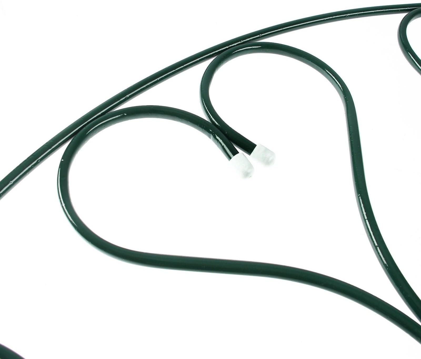 Ограждение декоративное, 69 × 410 см, 5 секций, с заглушками, металл, зелёное, «Лебедь»