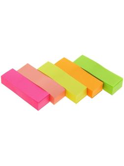 Закладки с клеевым краем 50 x 15 мм, 5 цветов по 100 листов, МИКС