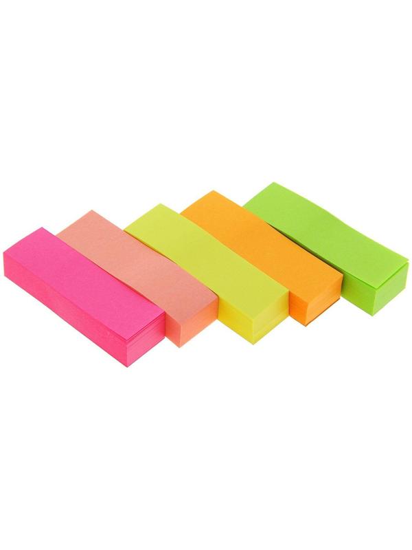 Закладки с клеевым краем 50 x 15 мм, 5 цветов по 100 листов, МИКС