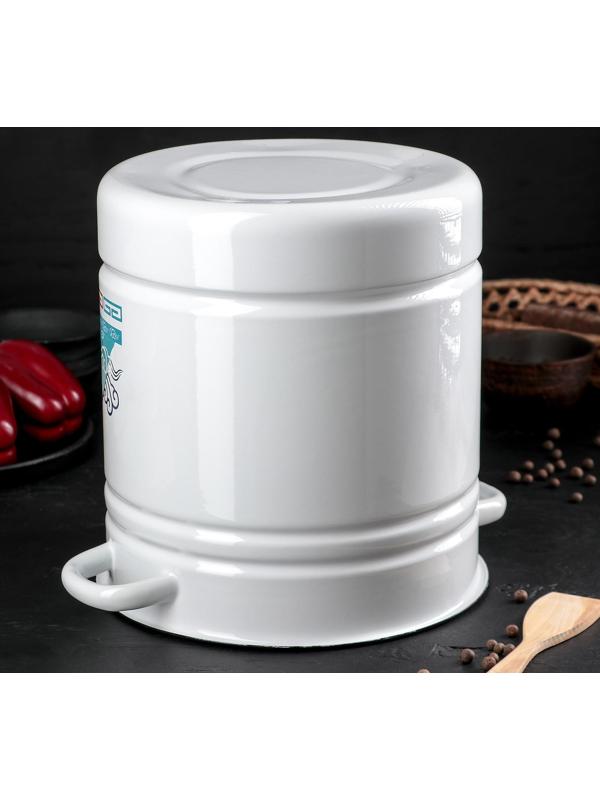 Позница-мантоварка, 12 л, 4 вставки, пластмассовая ручка, цвет белый, деколь МИКС