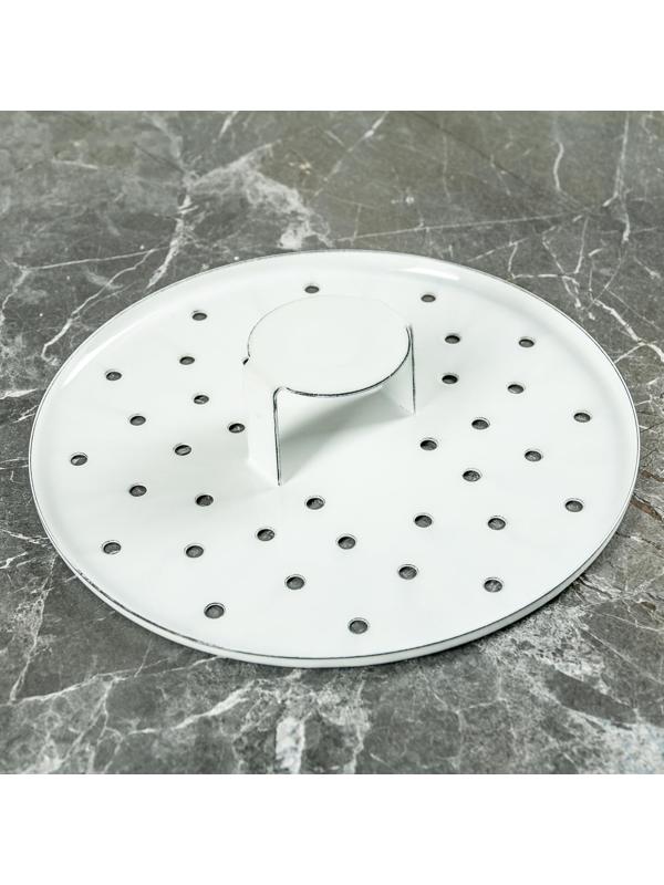 Позница-мантоварка, 12 л, 4 вставки, пластмассовая ручка, цвет белый, деколь МИКС