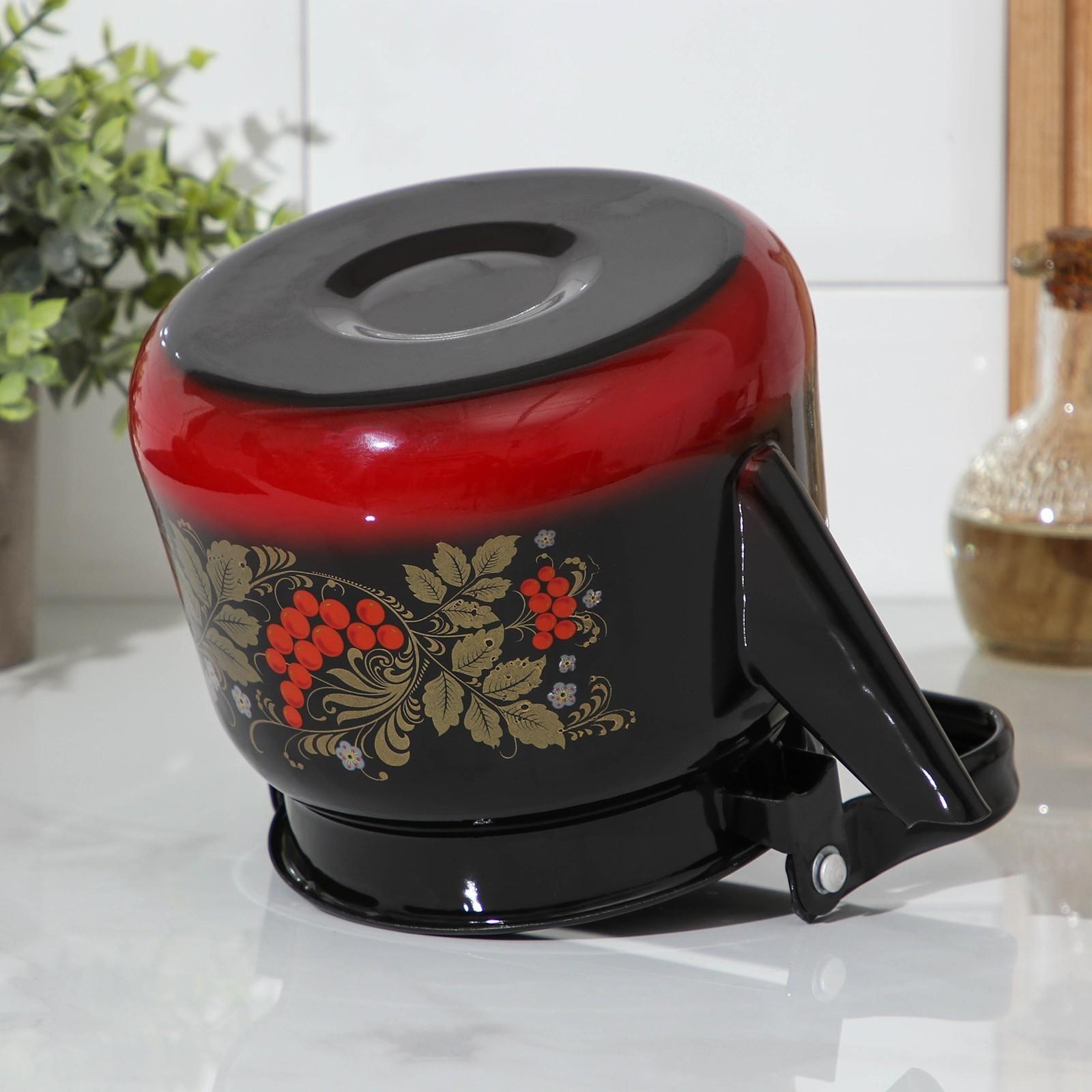 Чайник с петлёй «Рябина», 2,3 л, эмалированная крышка, индукция