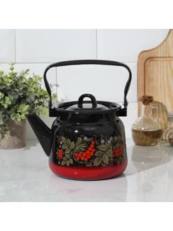 Чайник с петлёй «Рябина», 2,3 л, эмалированная крышка, индукция