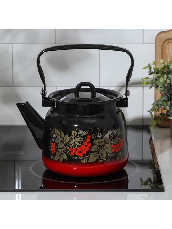 Чайник с петлёй «Рябина», 2,3 л, эмалированная крышка, индукция