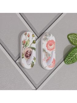 Крючок на липучке Доляна «Цветы», 2 шт, цвет и форма МИКС