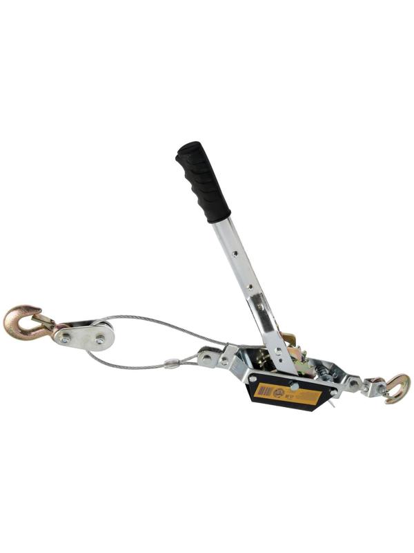 Лебедка рычажная ТУНДРА, двойное храповое колесо, тяга 1.5 т (подъем 0.6 т), трос 2 метра