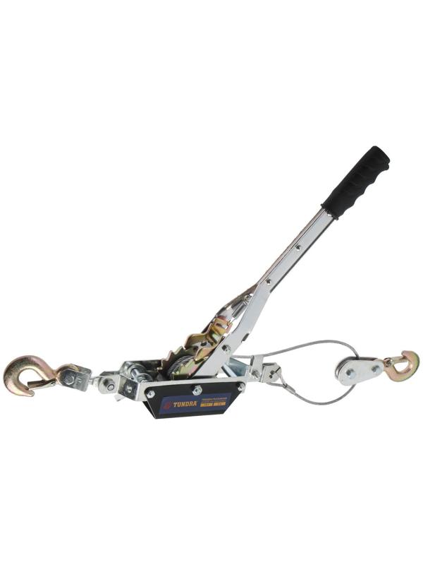 Лебедка рычажная ТУНДРА, двойное храповое колесо, тяга 1.5 т (подъем 0.6 т), трос 2 метра