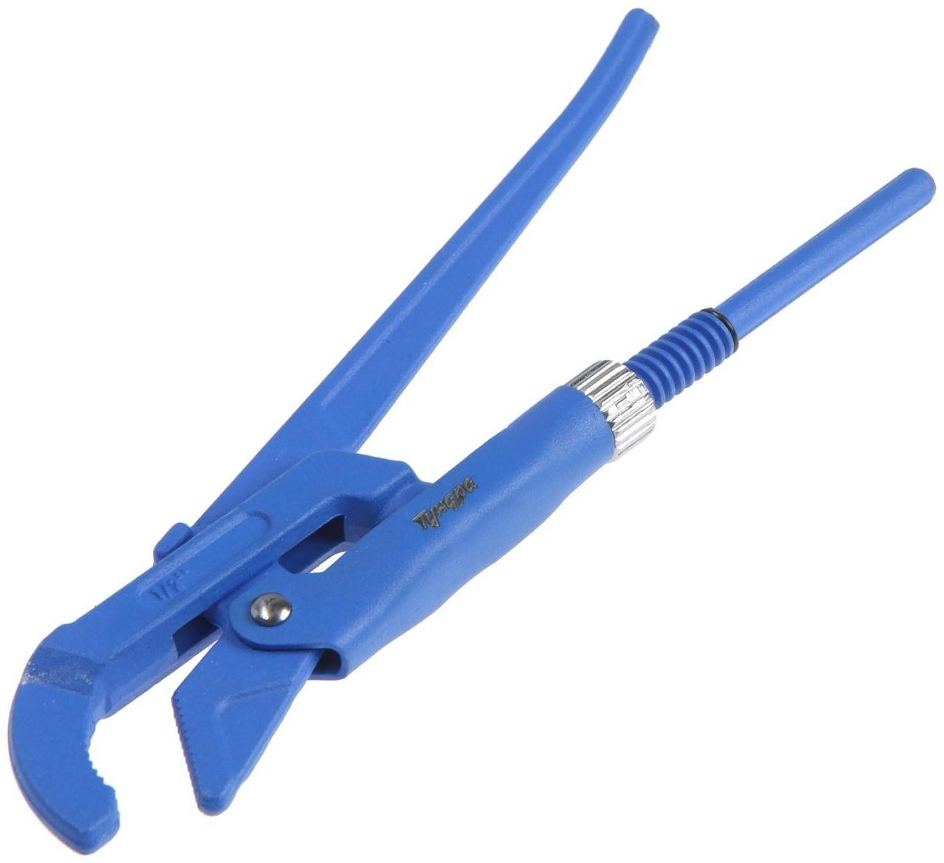 Ключ трубный рычажный ТУНДРА, полукруглый зажим 45°, раскрытие до 30 мм, №0, 1/2