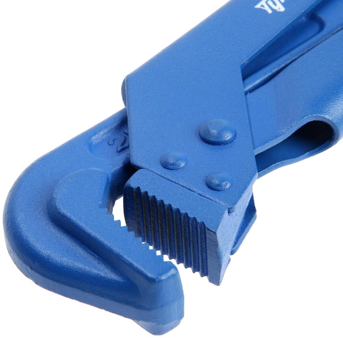 Ключ трубный рычажный ТУНДРА, плоский зажим 90°, раскрытие до 65 мм, №3, 2