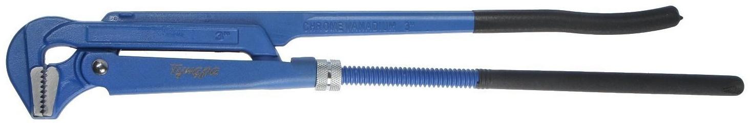 Ключ трубный рычажный ТУНДРА, плоский зажим 90°, раскрытие до 90 мм, №4, 3