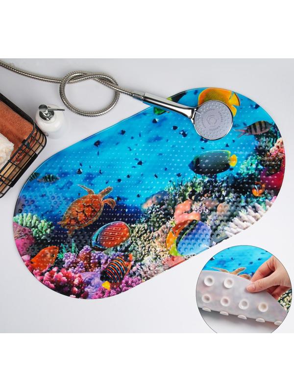 SPA-коврик для ванны на присосках Доляна «Морское дно», 38×68 см