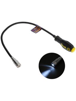 Магнит гибкий ТУНДРА с фонариком, диаметр 17 мм, 590 мм, до 4 кг