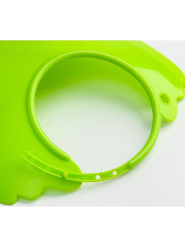 Нагрудник для кормления пластиковый с карманом, цвет зелёный