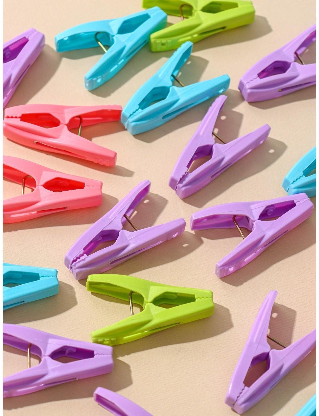 Набор прищепок бельевых в корзинке, 6 см, 20 шт, цвет МИКС