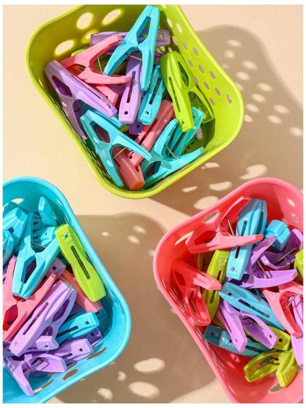 Набор прищепок бельевых в корзинке, 6 см, 20 шт, цвет МИКС