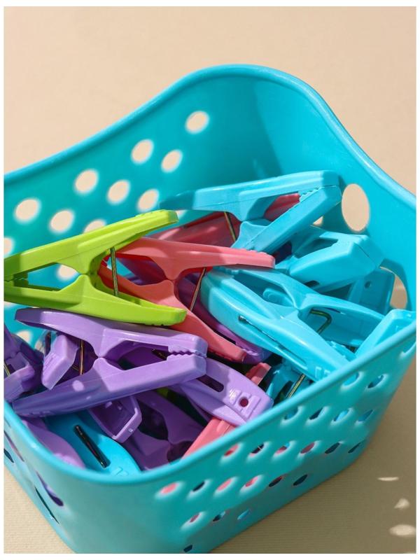 Набор прищепок бельевых в корзинке, 6 см, 20 шт, цвет МИКС