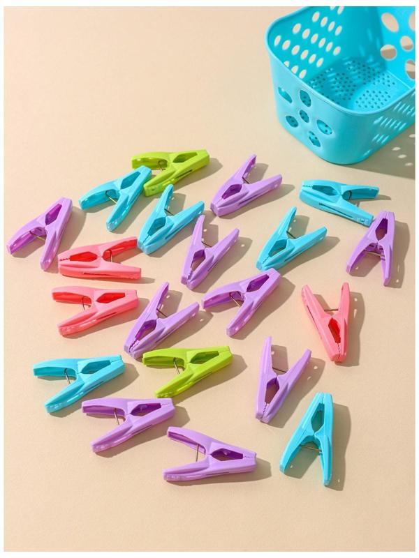 Набор прищепок бельевых в корзинке, 6 см, 20 шт, цвет МИКС