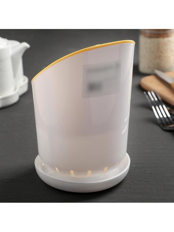 Подставка для столовых приборов, 3 отделения, 12×12×9 см, цвет МИКС