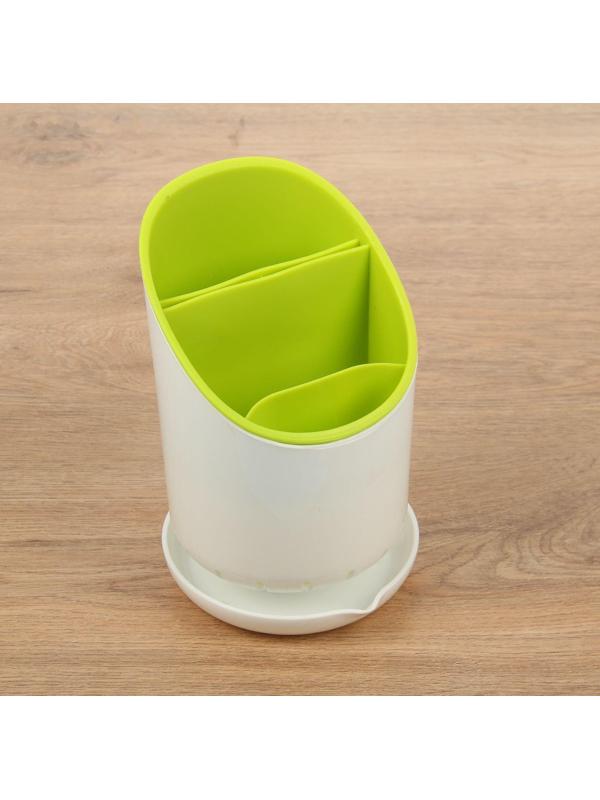 Подставка для столовых приборов, 3 отделения, 12×12×9 см, цвет МИКС