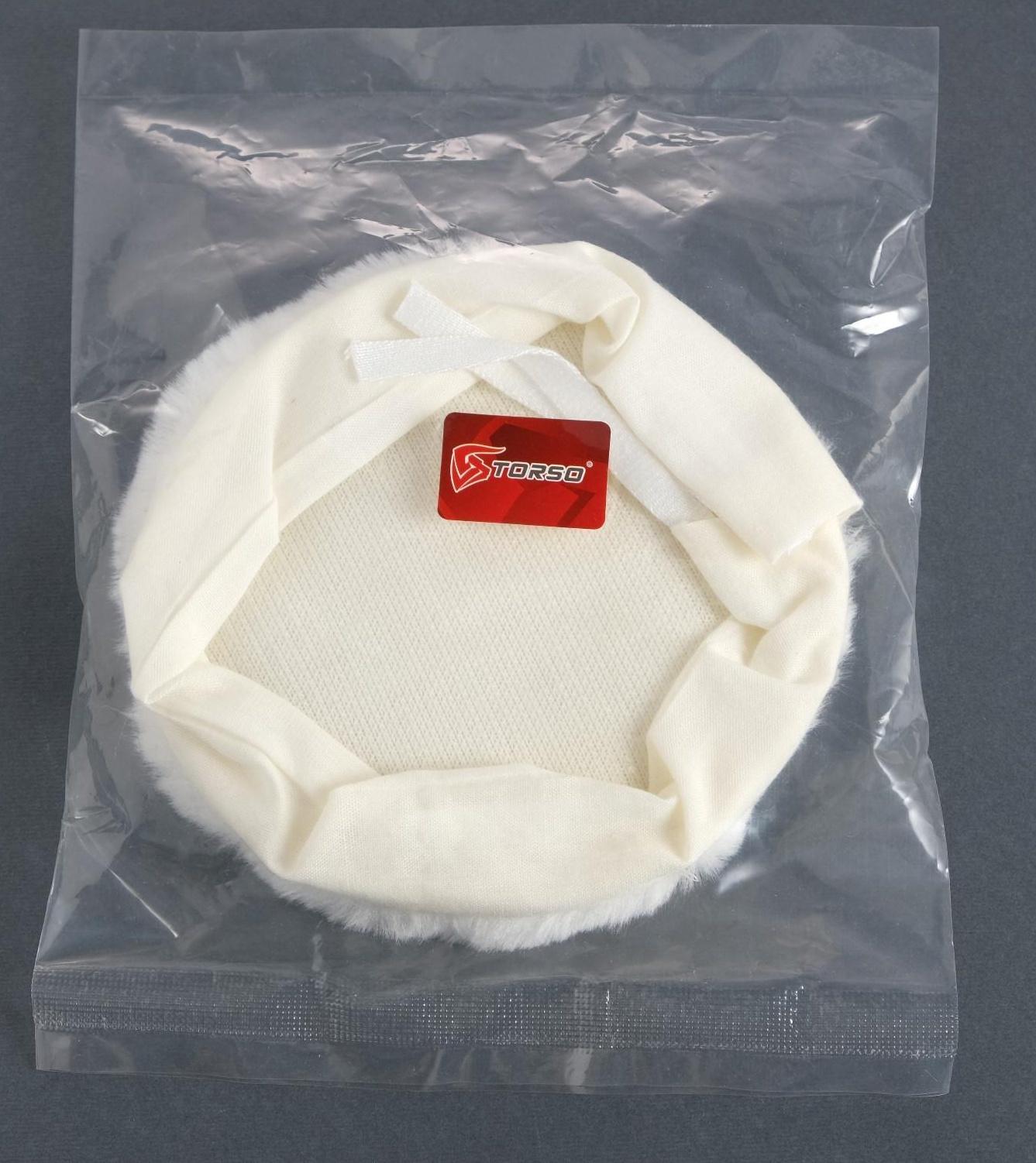 Насадка для полировки TORSO, искусственный мех с ободом на завязке, 125 мм