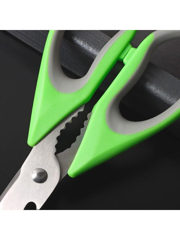 Ножницы кухонные Доляна «Гари», 22 см, цвет зелёный