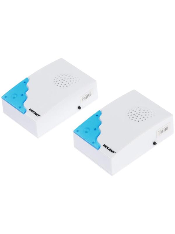 Звонок REXANT RX-5, беспроводной, 2 звонка, 32 мелодии, 100 м, от батареек, белый