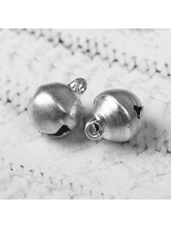 Бубенчики, набор 20 шт., размер 1 шт: 1 см, цвет серебристый