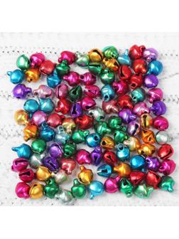 Бубенчики, набор 100 шт., размер 1 шт: 0,6 см, цвета МИКС