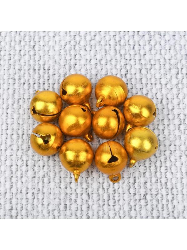 Бубенчики, набор 10 шт., размер 1 шт: 1.4 см, цвет золотистый
