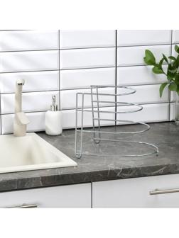 Подставка для хранения сковородок на 3 предмета, 28×23×22 см, цинк, цвет серебристый