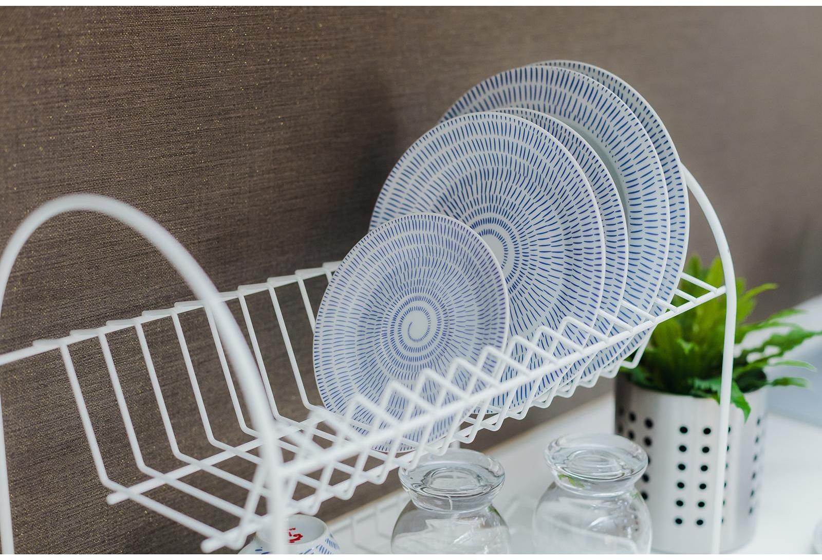 Сушилка для посуды 2-х ярусная «Люкс», 40×24×35 см, цвет белый