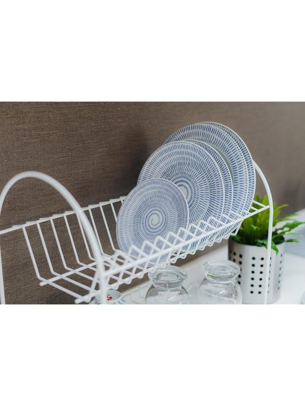 Сушилка для посуды 2-х ярусная «Люкс», 40×24×35 см, цвет белый