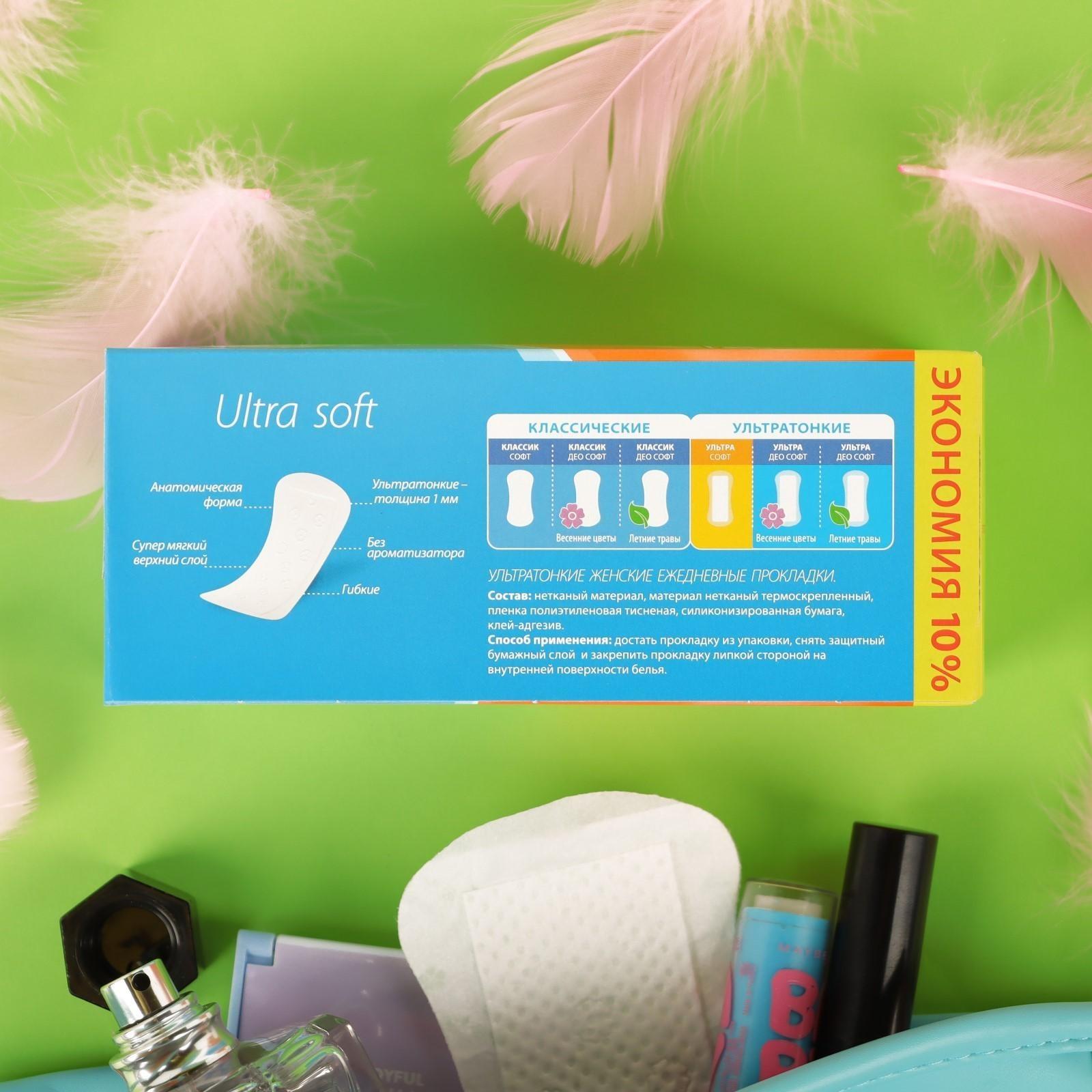 Женские ежедневные прокладки «Милана» Ultra Soft эконом, 40 шт./уп.