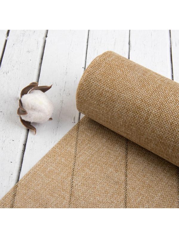 Ткань из джута, 20 см, 4,5 ± 0,5 м, цвет бежевый