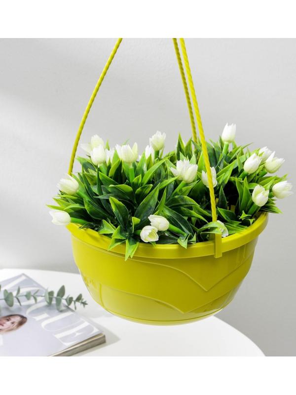 Кашпо с прикорневым поливом «Мальва», 4,7 л, цвет фисташковый, ПОДВЕС В ПОДАРОК