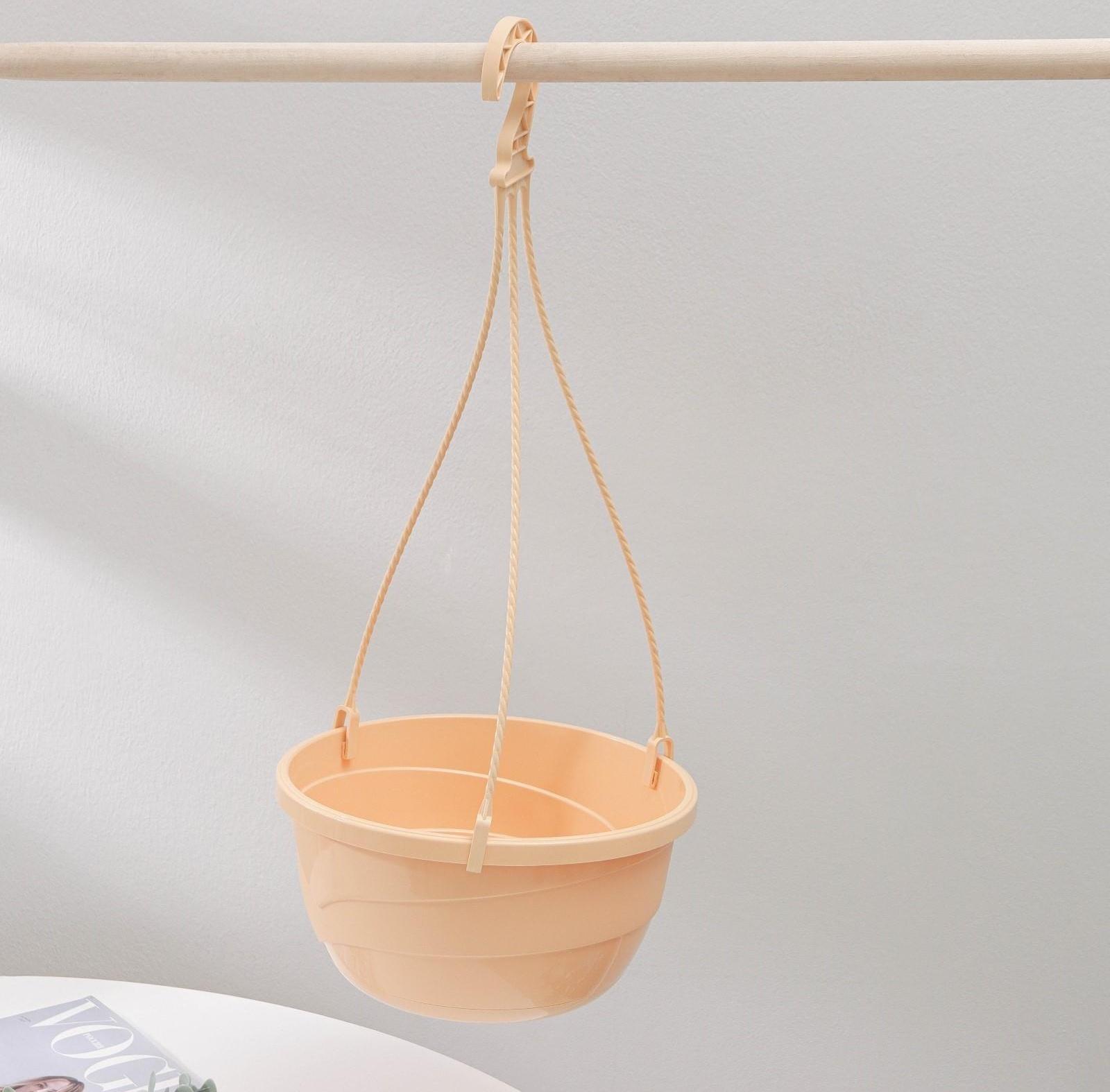 Кашпо с прикорневым поливом «Мальва» 4,7 л, цвет кремовый, ПОДВЕС В ПОДАРОК