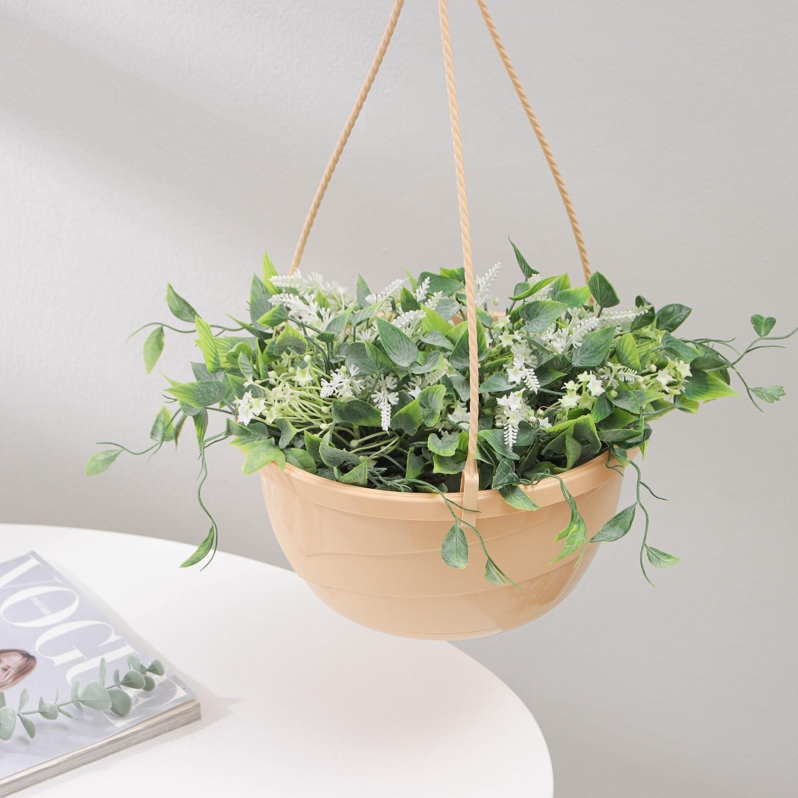 Кашпо с прикорневым поливом «Мальва» 4,7 л, цвет кремовый, ПОДВЕС В ПОДАРОК