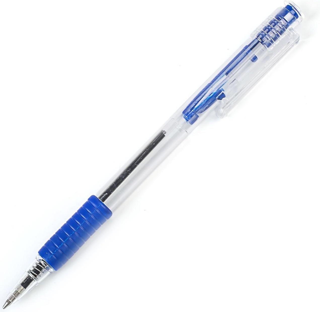 Набор ручек шариковых автоматических 4 штуки, стержень синий