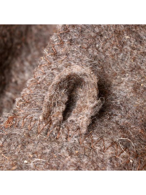 Банная шапка детская, коричневая, войлок