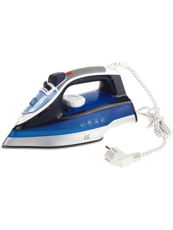 Утюг Irit IR-2227, 2200 Вт, вертикальное отпаривание, керамическая подошва, сине-черный