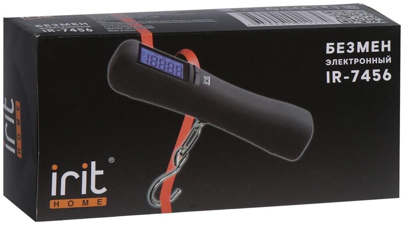 Безмен Irit IR-7456, электронный, до 40 кг, ЖК-дисплей, чёрный
